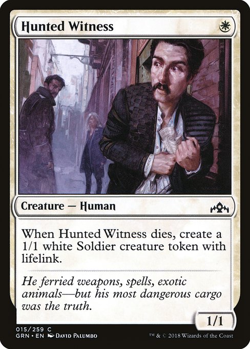 【Foil】【EN】追われる証人/Hunted Witness [GRN] 白C No.15