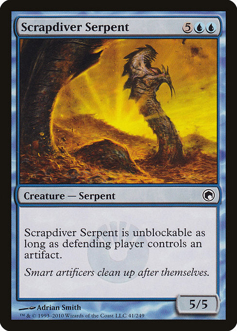 【Foil】【EN】屑鉄潜りの海蛇/Scrapdiver Serpent [SOM] 青C No.41