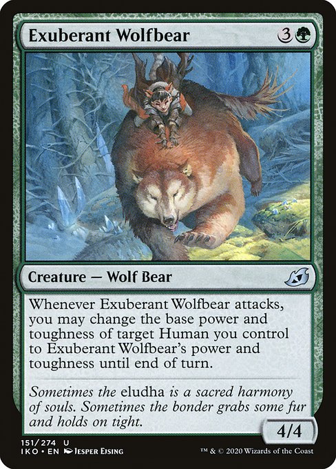 【Foil】【EN】溌剌とした狼熊/Exuberant Wolfbear [IKO] 緑U No.151