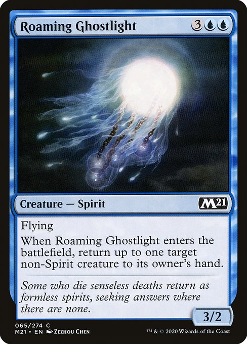 【Foil】【EN】うろつく光霊/Roaming Ghostlight [M21] 青C No.65