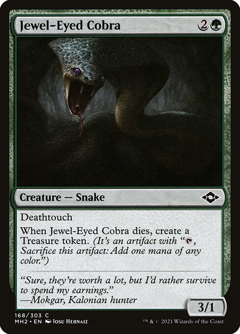 【Foil】【EN】宝石眼のコブラ/Jewel-Eyed Cobra [MH2] 緑C No.168