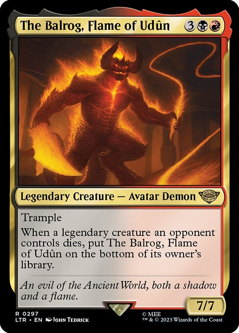 【Foil】【EN】ウドゥーンの焰、バルログ/The Balrog, Flame of Udûn [LTR] 金R No.297
