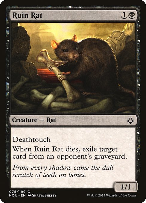【Foil】【EN】廃墟ネズミ/Ruin Rat [HOU] 黒C No.75