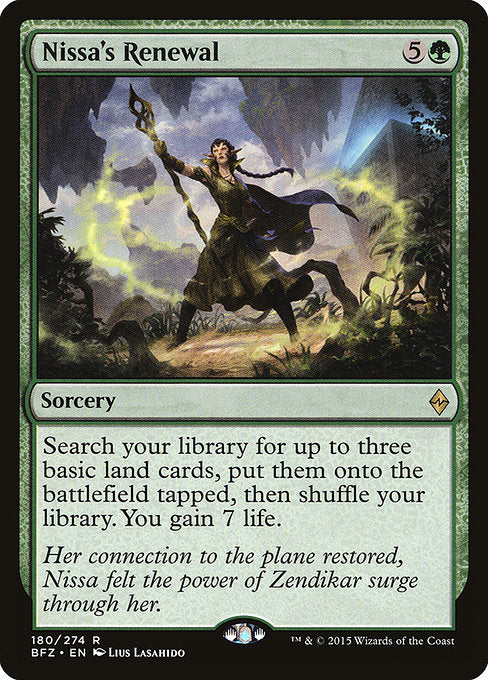 【Foil】【EN】ニッサの復興/Nissa's Renewal [BFZ] 緑R No.180