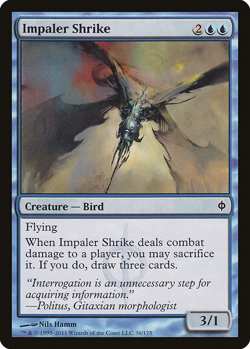 【Foil】【EN】突き刺しモズ/Impaler Shrike [NPH] 青C No.36