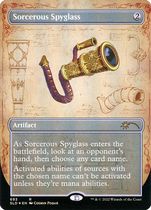 【フルアート】【Foil】【EN】魔術遠眼鏡/Sorcerous Spyglass [SLD] 茶R No.693