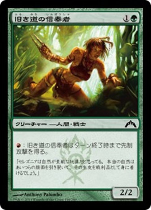 【Foil】【JP】旧き道の信奉者/Disciple of the Old Ways [GTC] 緑C No.118
