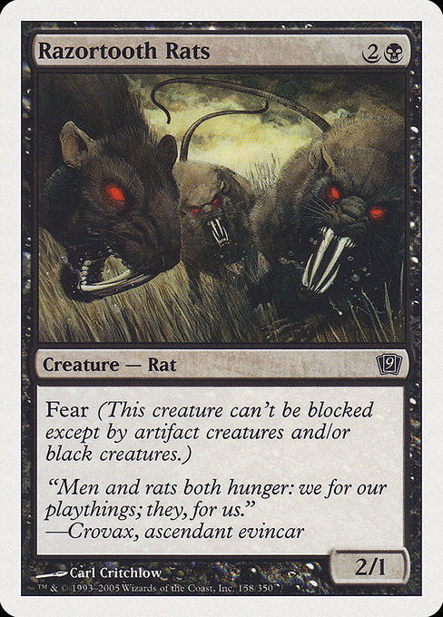 【EN】カミソリネズミ/Razortooth Rats [9ED] 黒C No.158