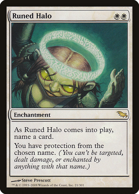 【Foil】【EN】ルーンの光輪/Runed Halo [SHM] 白R No.21