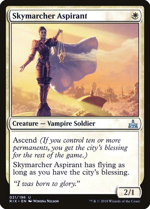 【Foil】【EN】空渡りの野心家/Skymarcher Aspirant [RIX] 白U No.21