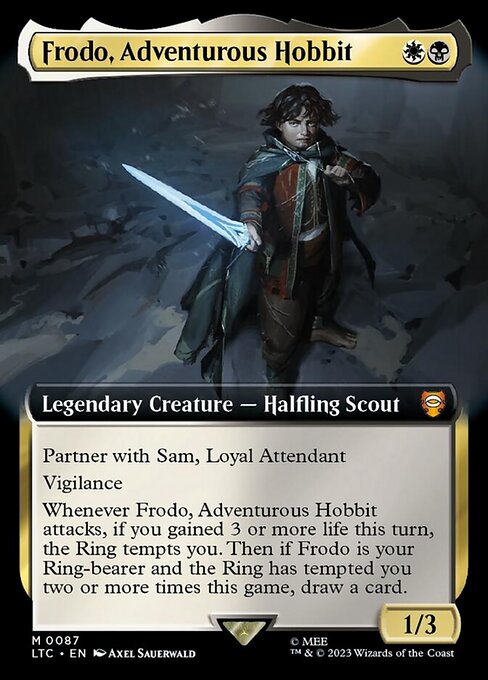 【Foil】【EN】冒険好きなホビット、フロド/Frodo, Adventurous Hobbit [LTC] 金M No.87