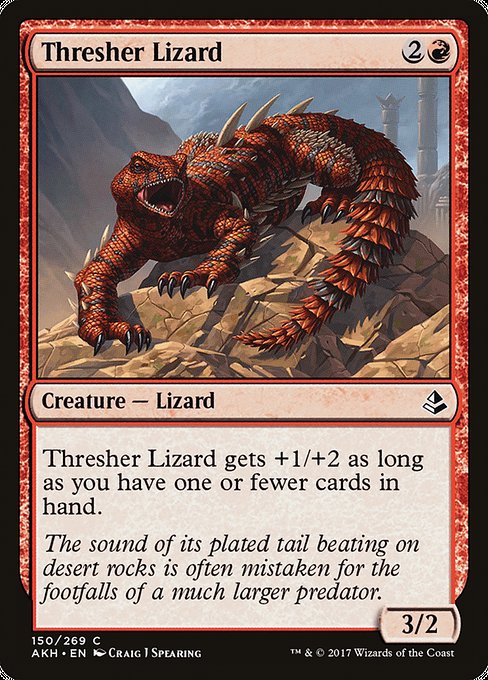 【Foil】【EN】オナガトカゲ/Thresher Lizard [AKH] 赤C No.150