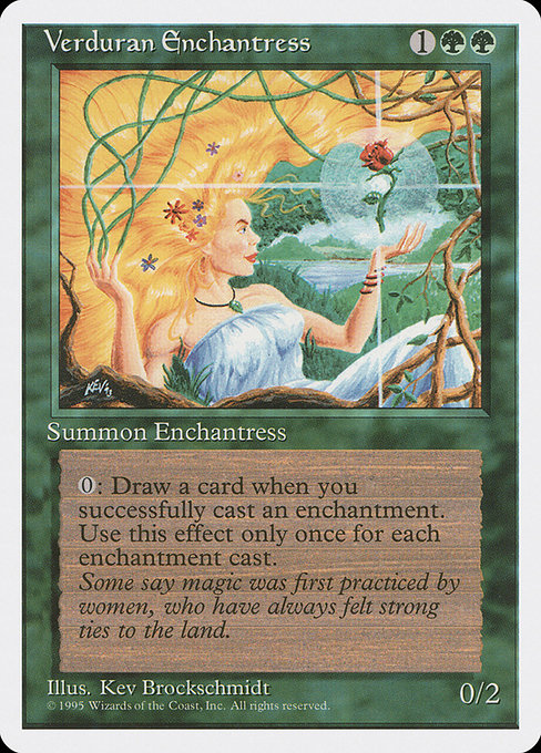 【EN】新緑の女魔術師/Verduran Enchantress [4ED] 緑R No.281