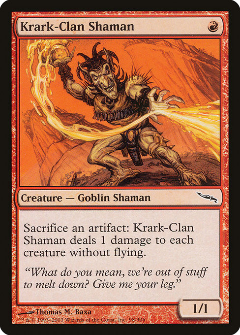 【Foil】【EN】クラーク教のシャーマン/Krark-Clan Shaman [MRD] 赤C No.98