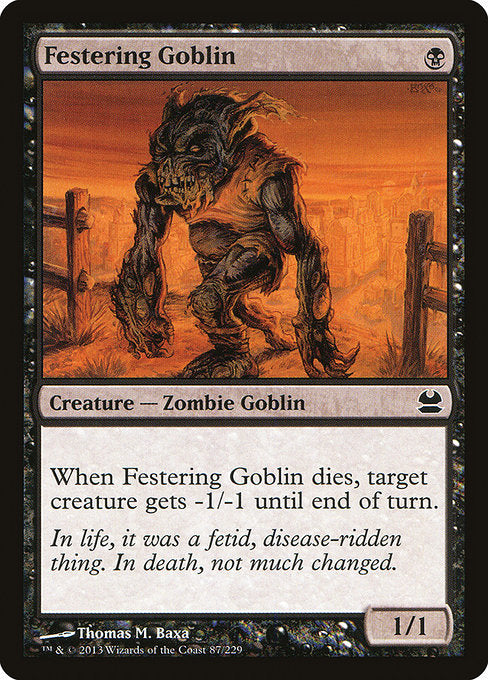 【Foil】【EN】ただれたゴブリン/Festering Goblin [MMA] 黒C No.87