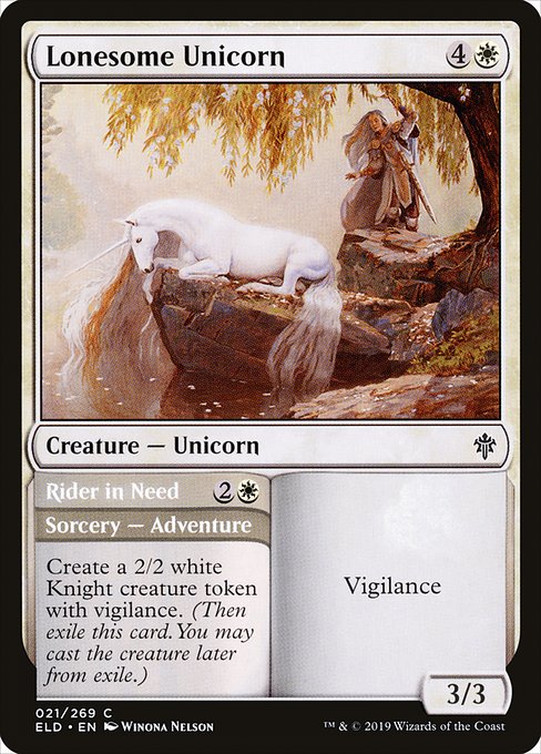 【Foil】【EN】Lonesome Unicorn // Rider in Need [ELD] 混C No.21