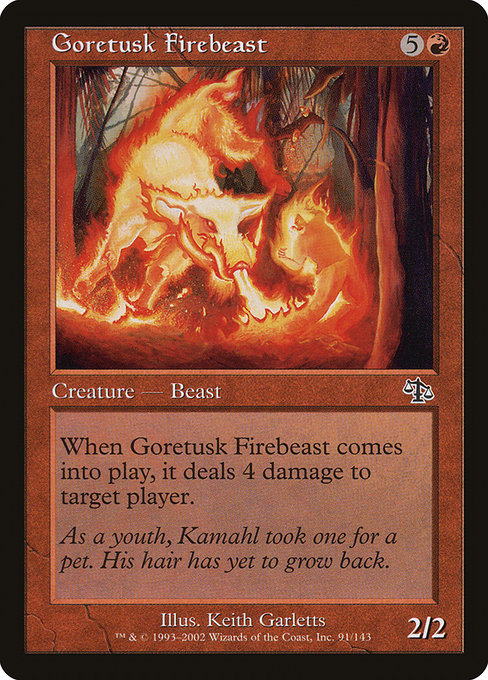【Foil】【EN】血まみれ牙の炎獣/Goretusk Firebeast [JUD] 赤C No.91