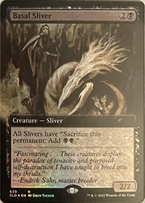 【拡張アート】【Foil】【EN】基底スリヴァー/Basal Sliver [SLD] 黒R No.629