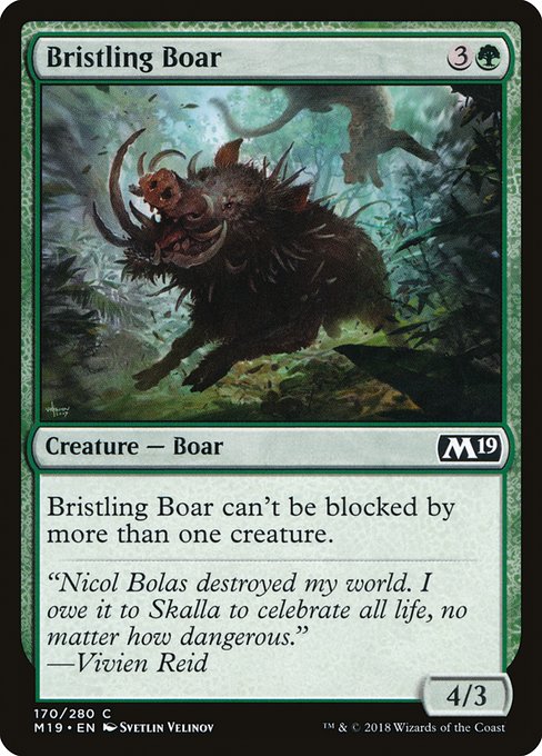 【EN】逆毛の猪/Bristling Boar [M19] 緑C No.170