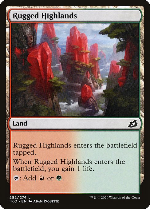【Foil】【EN】岩だらけの高地/Rugged Highlands [IKO] 無C No.252