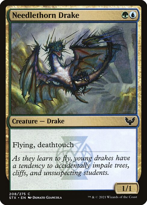 【Foil】【EN】針棘ドレイク/Needlethorn Drake [STX] 金C No.208