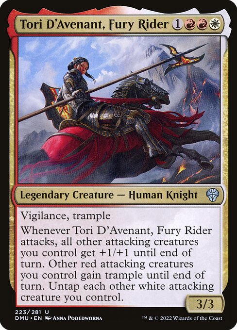 【EN】憤怒の乗り手、アヴナントのトーリ/Tori D'Avenant, Fury Rider [DMU] 金U No.223
