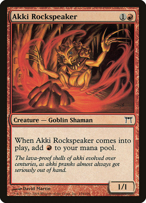 【Foil】【EN】悪忌の岩語り/Akki Rockspeaker [CHK] 赤C No.154
