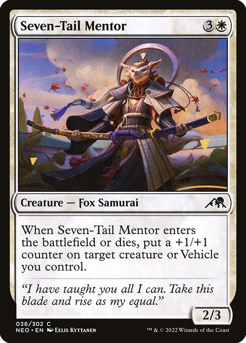 【Foil】【EN】七ツ尾の導師/Seven-Tail Mentor [NEO] 白C No.36
