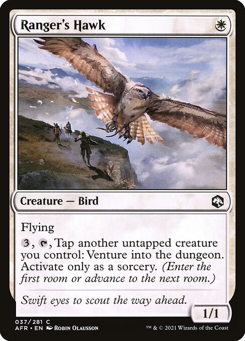【Foil】【EN】レンジャーの鷹/Ranger's Hawk [AFR] 白C No.37