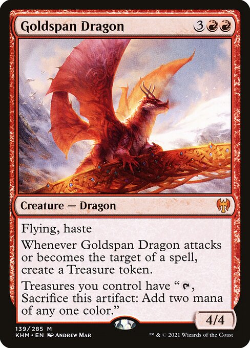 【EN】黄金架のドラゴン/Goldspan Dragon [KHM] 赤M No.139