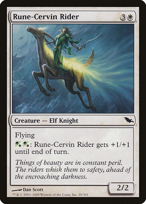 【Foil】【EN】ルーン鹿乗り/Rune-Cervin Rider [SHM] 白C No.20