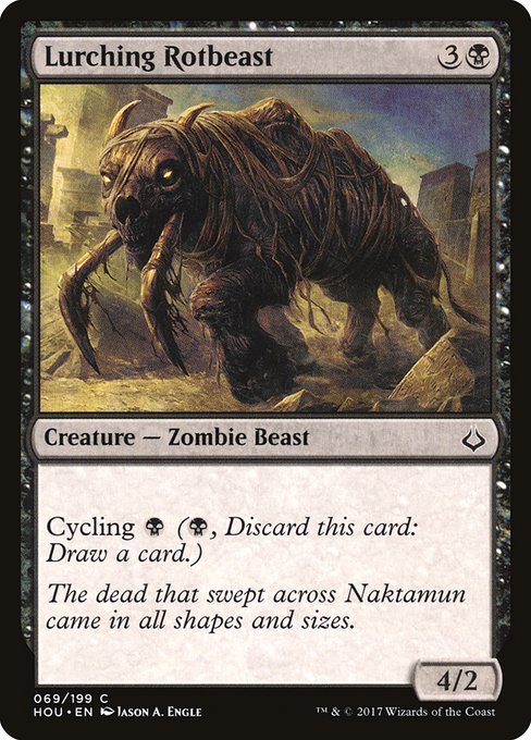 【Foil】【EN】よろけ腐り獣/Lurching Rotbeast [HOU] 黒C No.69