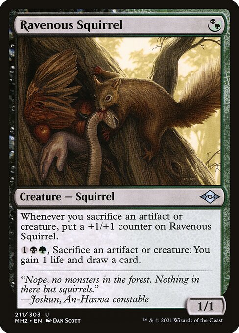 【Foil】【EN】貪欲なるリス/Ravenous Squirrel [MH2] 金U No.211