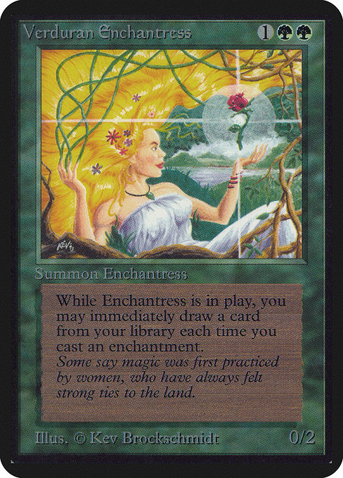【EN】新緑の女魔術師/Verduran Enchantress [LEA] 緑R No.222