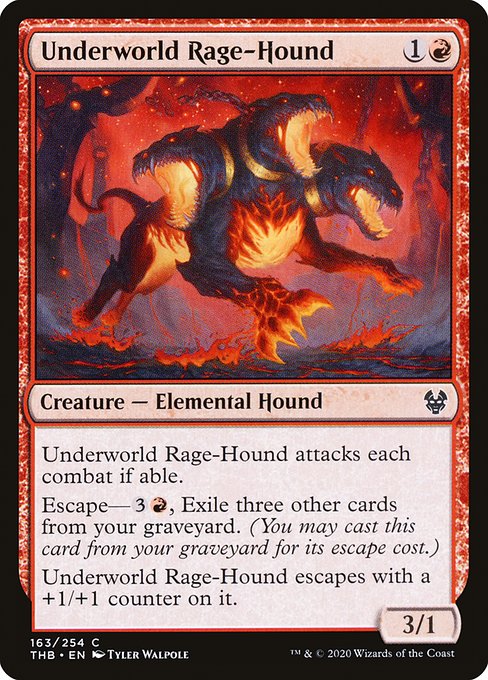 【Foil】【EN】死の国の憤怒犬/Underworld Rage-Hound [THB] 赤C No.163