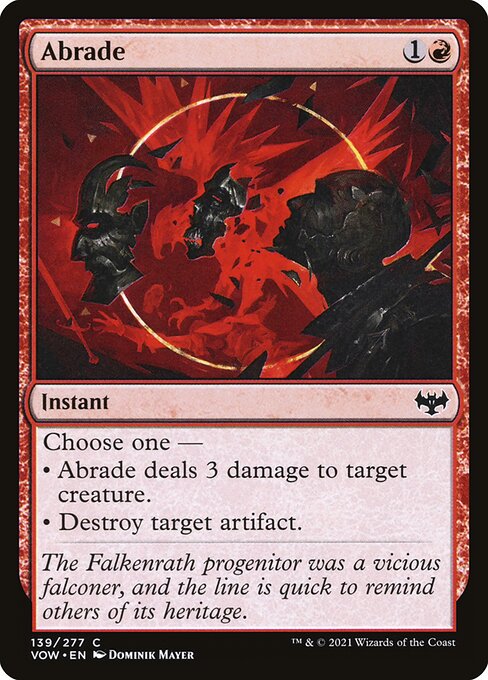 【Foil】【EN】削剥/Abrade [VOW] 赤C No.139
