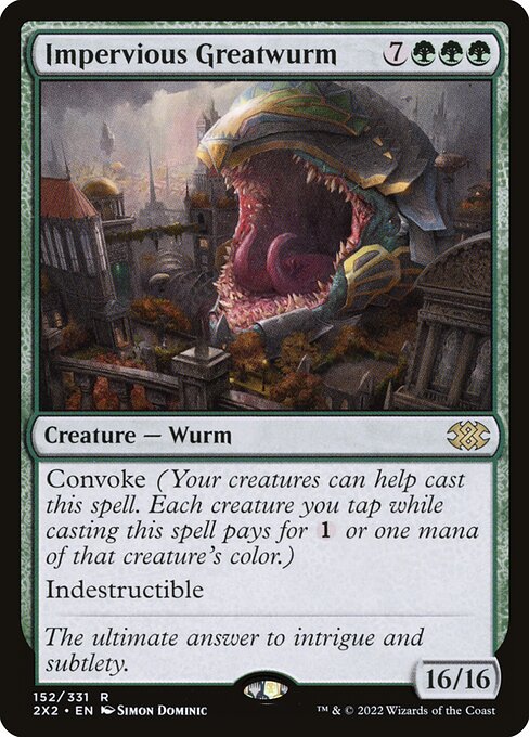 【Foil】【EN】動じない大ワーム/Impervious Greatwurm [2X2] 緑R No.152