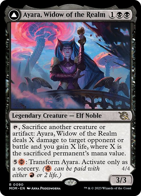 【Foil】【EN】王国の未亡人、アヤーラ // 炉の女王、アヤーラ/Ayara, Widow of the Realm // Ayara, Furnace Queen [MOM] 混R No.90