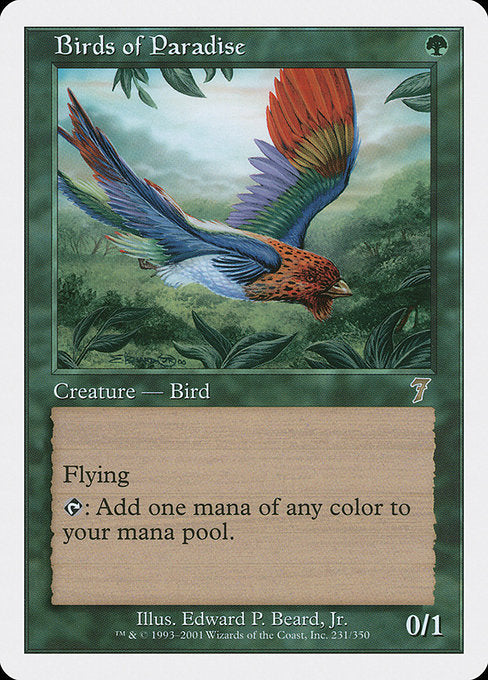 【Foil】【EN】極楽鳥/Birds of Paradise [7ED] 緑R No.231