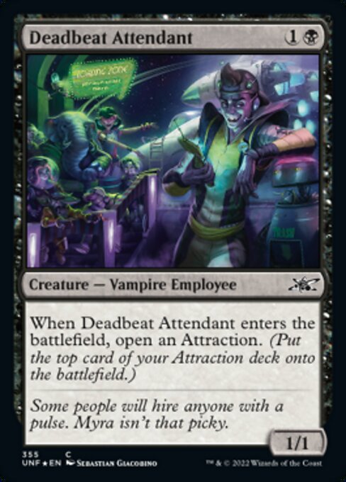 ■ギャラクシー・Foil■【EN】Deadbeat Attendant [UNF] 黒C No.355