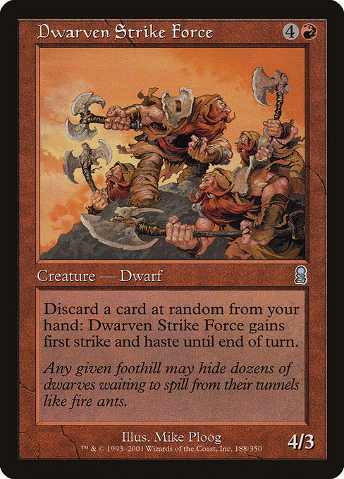 【Foil】【EN】ドワーフ打撃部隊/Dwarven Strike Force [ODY] 赤U No.188