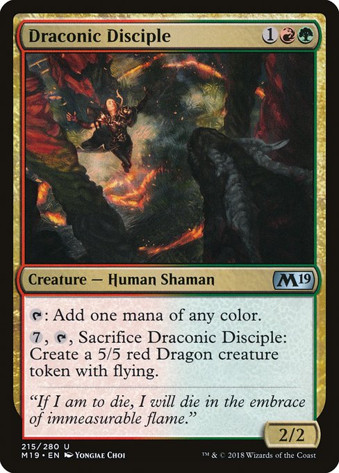 【Foil】【EN】ドラゴンの信奉者/Draconic Disciple [M19] 金U No.215