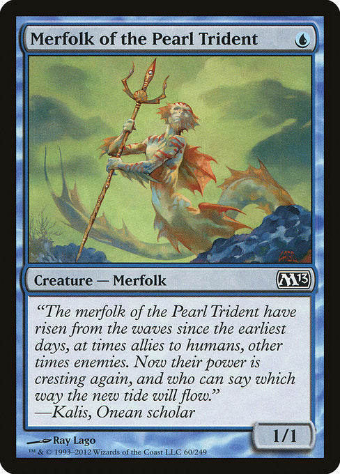 【Foil】【EN】真珠三叉矛の人魚/Merfolk of the Pearl Trident [M13] 青C No.60