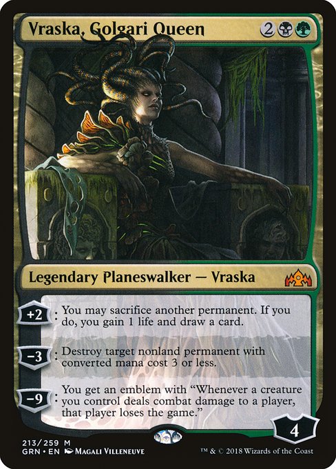 【Foil】【EN】ゴルガリの女王、ヴラスカ/Vraska, Golgari Queen [GRN] 金M No.213