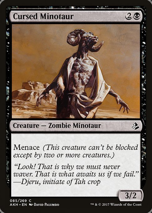 【Foil】【EN】呪われたミノタウルス/Cursed Minotaur [AKH] 黒C No.85