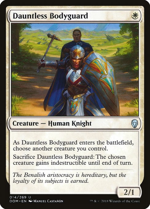 【Foil】【EN】不屈の護衛/Dauntless Bodyguard [DOM] 白U No.14