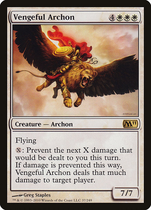 【Foil】【EN】復讐に燃えたアルコン/Vengeful Archon [M11] 白R No.37