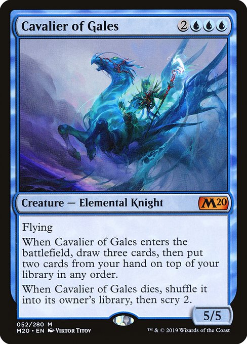 【Foil】【EN】風の騎兵/Cavalier of Gales [M20] 青M No.52