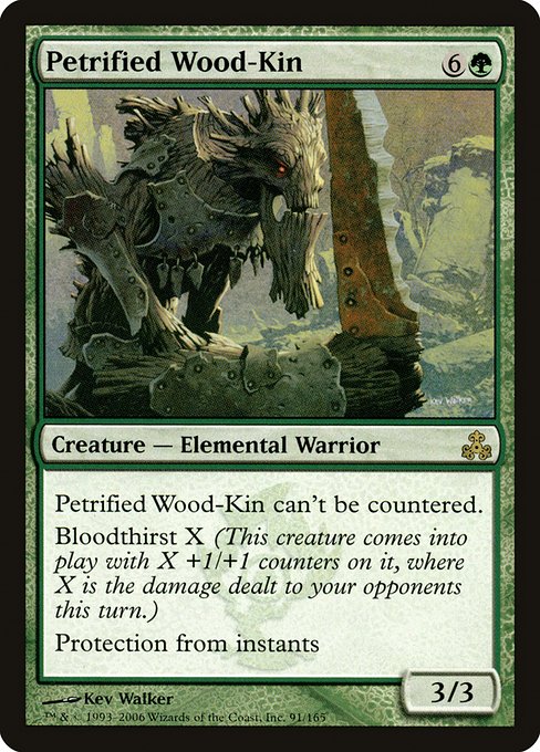 【Foil】【EN】石化した樹の血族/Petrified Wood-Kin [GPT] 緑R No.91