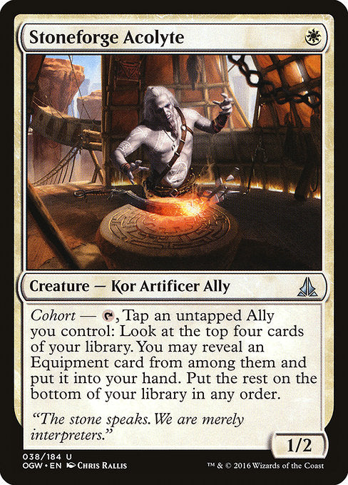 【Foil】【EN】石鍛冶の見習い/Stoneforge Acolyte [OGW] 白U No.38